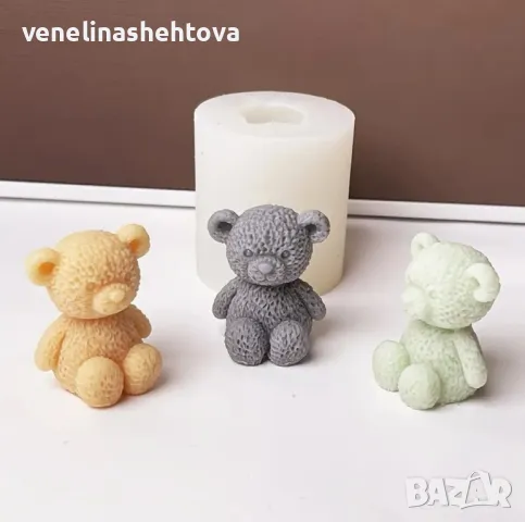 3D Плюшено мече Силиконова форма за свещи гипс сапун фондан за декорация на торта , снимка 2 - Форми - 49174459