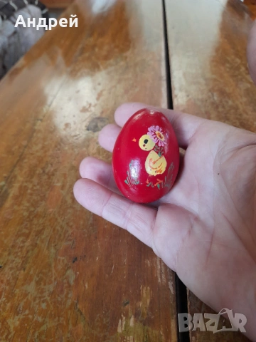 Старо дървено яйце #15, снимка 2 - Други ценни предмети - 53256835