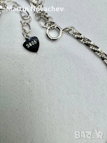 Сребърна гривна с мойсанит (Диамант) 1 карат, снимка 8 - Гривни - 53503196