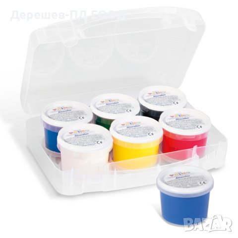 Бои за рисуване с пръсти Primo  6 х 100 грама, в куфарче, снимка 2 - Ученически пособия, канцеларски материали - 43951887