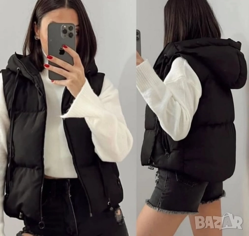 дамски елек с качулка, снимка 2 - Елеци - 51782876