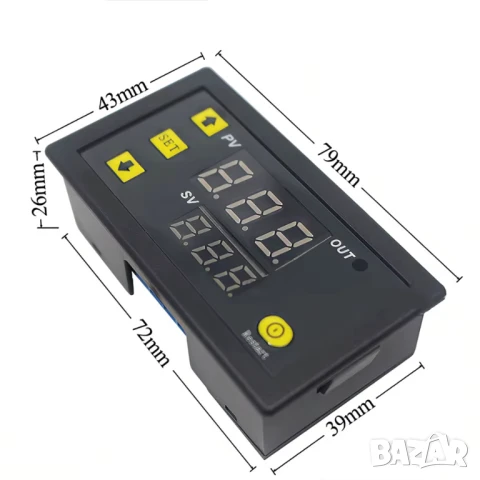Цифров термостат за контрол на температурата с LED дисплей и инструмент за контрол на топлина/охлажд, снимка 8 - Друга електроника - 51234453