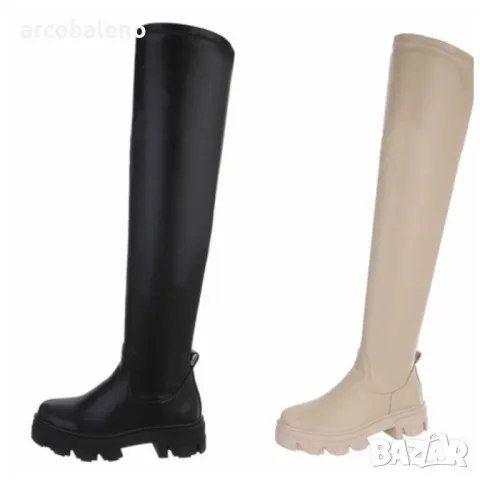  Дамски ботуши над коляното, 2цвята 