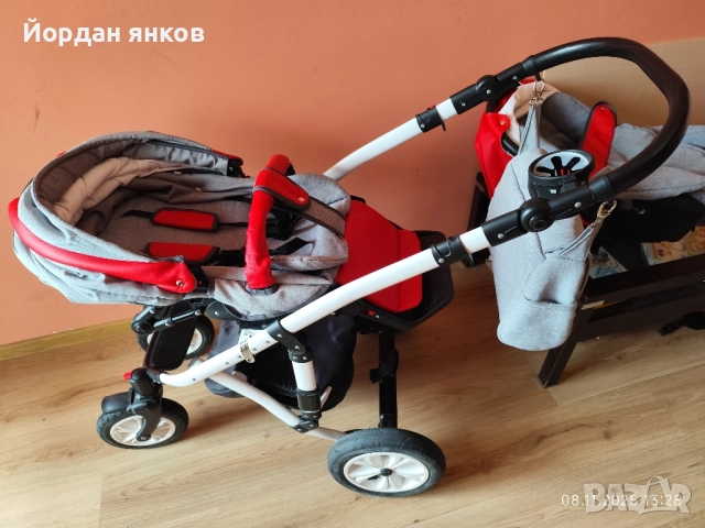 Комбинирана количка Karwala 3 в 1 (Полша) – Пълен Комплект, снимка 8 - Детски колички - 52343632