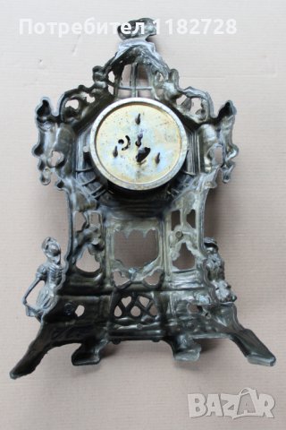 СТАР бронзов каминен часовник -механичен, снимка 3 - Антикварни и старинни предмети - 40479991