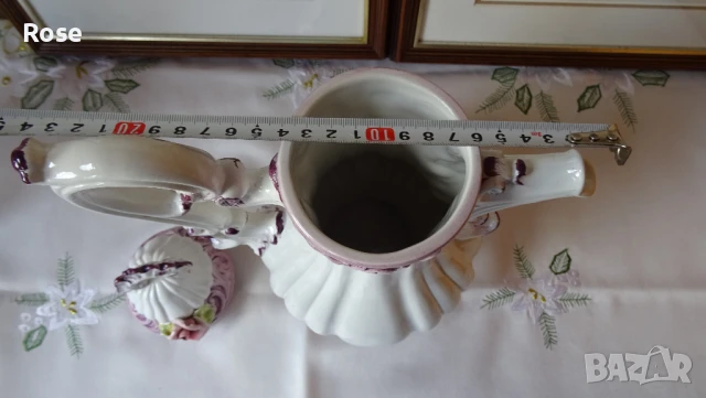 Ваза стил Capo di Monte с капак, снимка 7 - Вази - 50868381