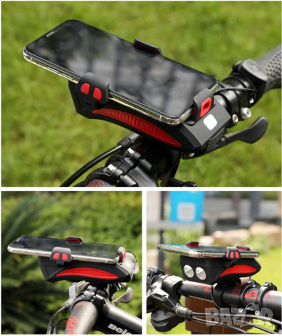 Водоустойчив акумулаторен фар за колело 4 в 1 , снимка 5 - Аксесоари за велосипеди - 44909779