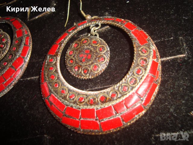 СТАРИННИ ЮВЕЛИРНА МАЙСТОРСКА ЕТНО ИЗРАБОТКА БРОНЗОВИ ОСМАНСКИ ОБЕЦИ с ЕСТЕСТВЕН ЧЕРВЕН КОРАЛ 11907, снимка 12 - Антикварни и старинни предмети - 32317845