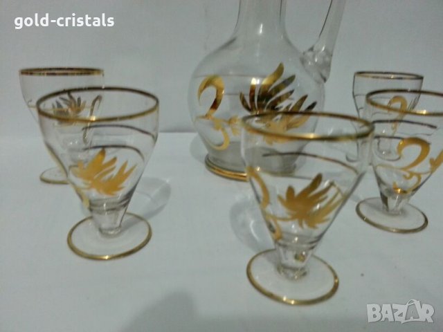 Стъклени чаши чашки и каничка , снимка 10 - Антикварни и старинни предмети - 26952852