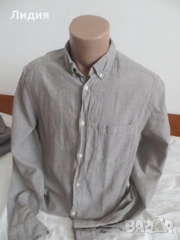 Мъжки ризи с дълъг ръкав с лен H&M, снимка 6 - Ризи - 27444625