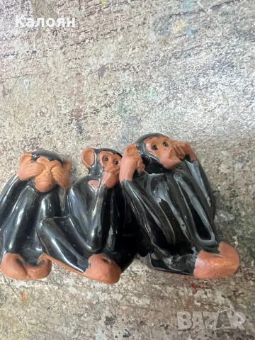 Керамични маймунки с глазура , снимка 7 - Декорация за дома - 51170401