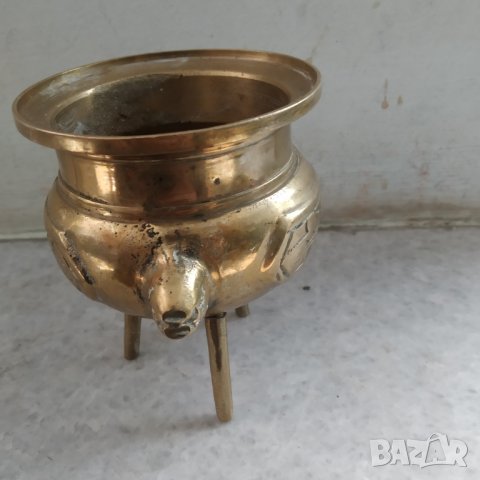 ритуален месингов съд , снимка 4 - Други ценни предмети - 37689391