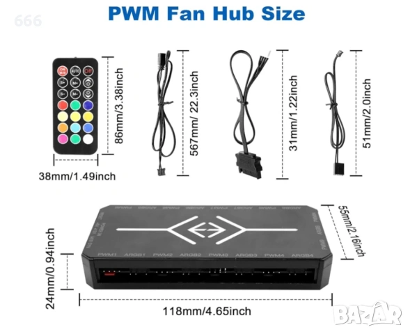Хъб за вентилатори с контролер, снимка 4 - Друга електроника - 53459904