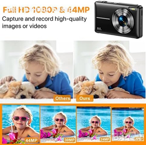 Нова Компактна Цифрова Камера 44MP 1080P с 32GB Карта и 16X Зум, снимка 9 - Фотоапарати - 43503755