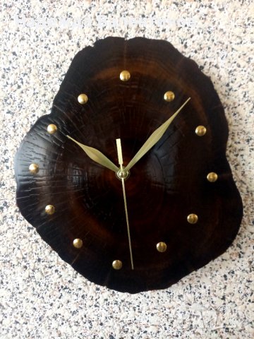 Стенен часовник от дърво ръчна изработка, уникат, иделен подарък за дома или офиса