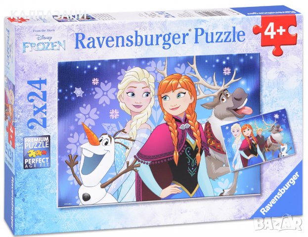 Пъзел Ravensburger от 2 x 24 части - Елза, Анна, Олаф и Свен 09074