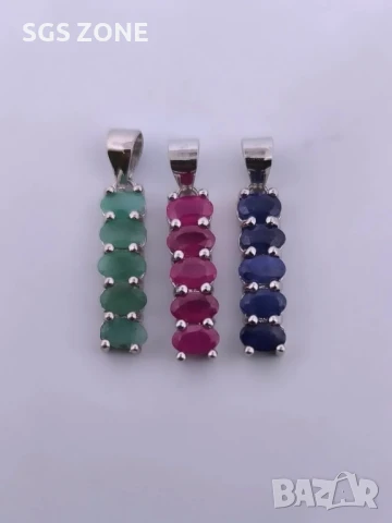 СРЕБЪРНА ВИСУЛКА РУБИН, САПФИРИ, ИЗУМРАДИ.