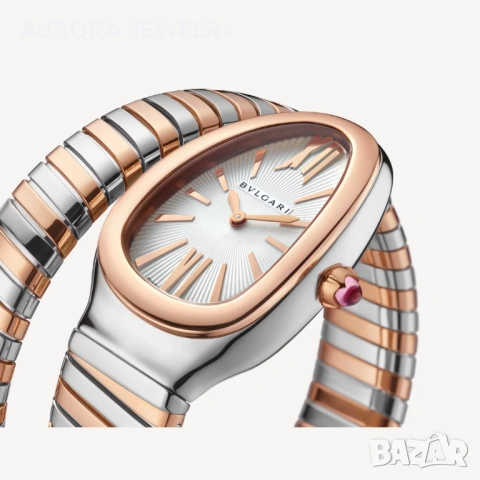 BVLGARI Serpenti Tubogas Snake Rose Gold and Silver Дамски Часовник, снимка 11 - Дамски - 53058261