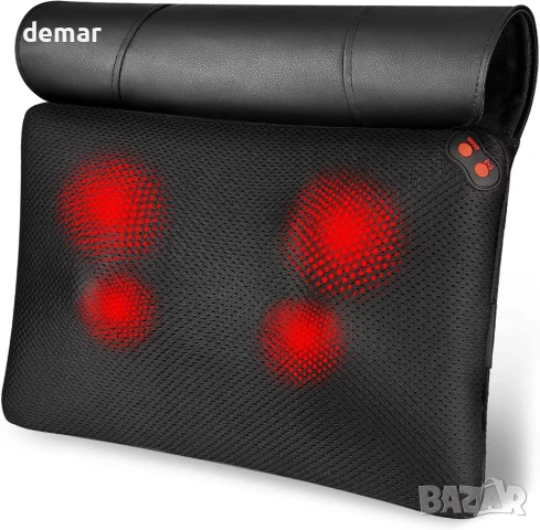 WOQQW Масажна възглавница с топлина, Шиацу масажор, Дълбок масаж