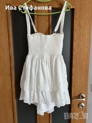 Елегантна разкошна бяла парти коктейлна официална женствена кукленска рокля тип корсет , снимка 2 - Рокли - 43684914