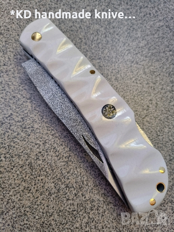 Сгъваем нож ръчно изработен от N690co стомана, снимка 3 - Ножове - 44880186