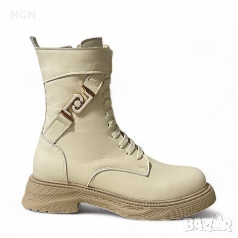 Дамски боти, естествена кожа, тип кубинки с атрактивен италиански дизайн, анатомични дамски боти, снимка 4 - Дамски боти - 43391705