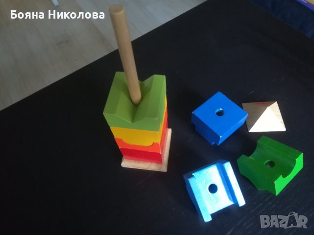 Детска дървена кула / низанка Goki, снимка 2 - Образователни игри - 38943955