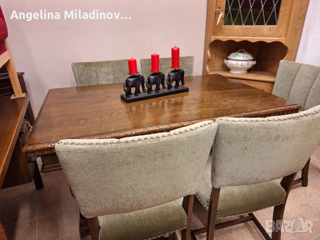УНИКАТ! Маса за трапезария с богата дърворезба , снимка 2 - Маси - 52132877