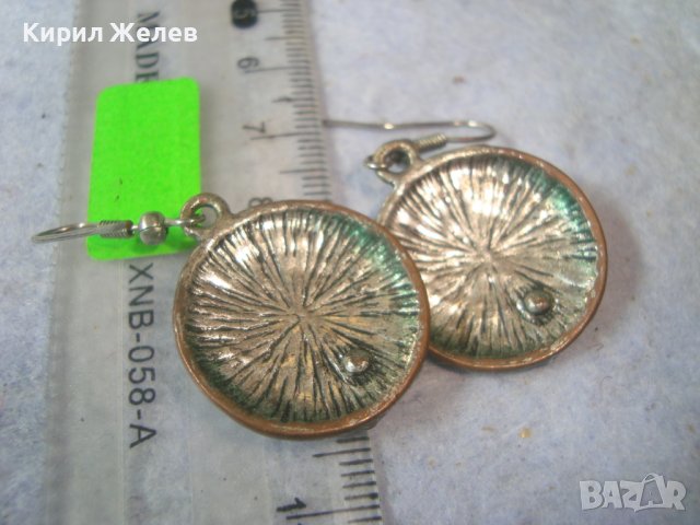 СТАРИ ПОСРЕБРЕНИ ЕМАЙЛИРАНИ КРИСТАЛНИ ВИНТИДЖ АРТ ОБЕЦИ 31360, снимка 4 - Обеци - 38065569