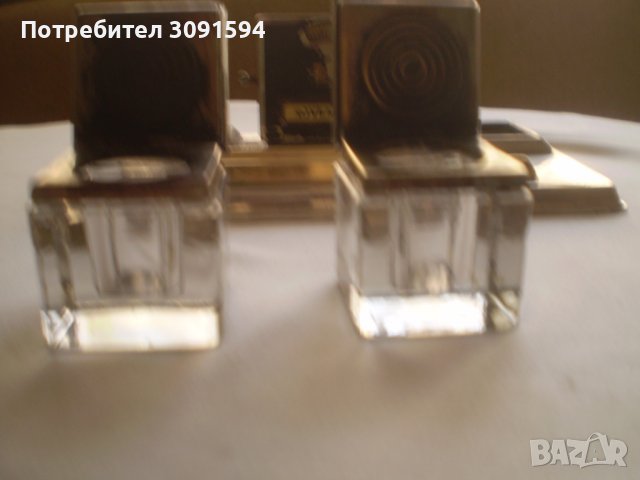 АНТИКВАРНА настолна мастилница GDR никелиран бронз кристал, снимка 2 - Антикварни и старинни предмети - 38693629
