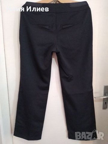 Черен панталон със сатенени мотиви, размер ХL , снимка 3 - Панталони - 38352848