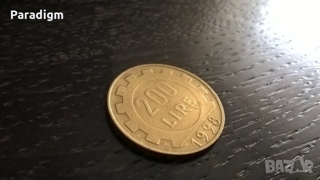 Монета - Италия - 200 лири | 1998г.