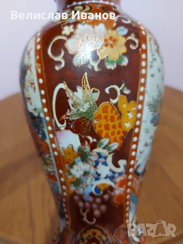 Порцеланова ваза с японска тематика в отлично състояние., снимка 4 - Вази - 43822464