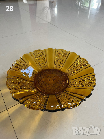 Голям стъклен съд фруктиера, снимка 1