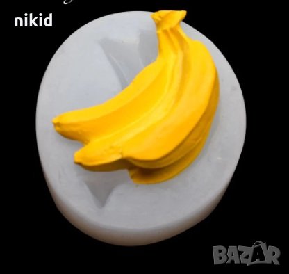 Банани Банан чепка силиконов молд форма фондан шоколад смола гипс, снимка 3 - Форми - 32252932