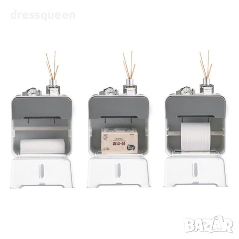 57500 Самозалепяща поставка за тоалетна хартия с чекмедже и рафт за телефон, снимка 6 - Други стоки за дома - 44125985