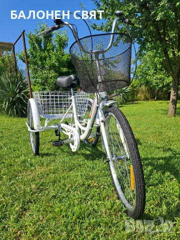 MEGA BRAND намаление и Безплатна Доставка, Семейна Триколка 24 цола, 6 скорости, Голям Кош, снимка 12 - Велосипеди - 51370991