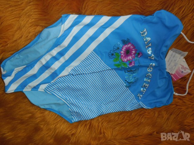 Цял нов светлосин бански с цветни орнаменти, снимка 4 - Бански костюми - 41963660