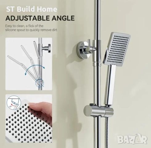 💥Термостатичен ,(Инокс)душ комплект с вградена защита от изгаряне. Елегантен и издръжлив!💥, снимка 5 - Душове - 52298259