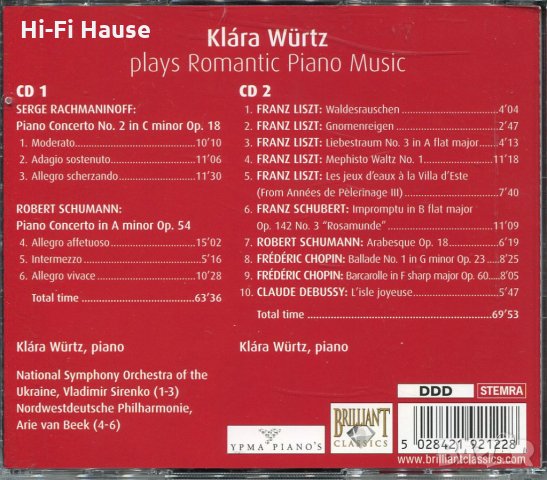 Klara Wurtz - Romantic Piana Music, снимка 2 - CD дискове - 34577414