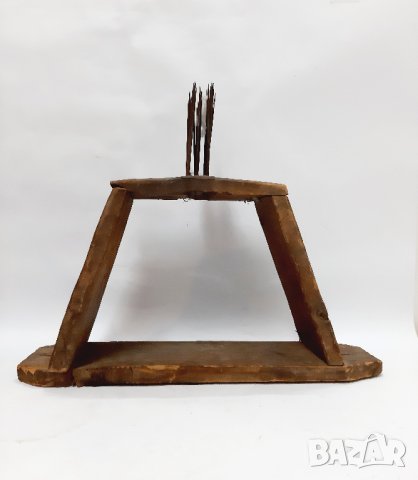 Старо дървено битово чепкало, дарак(6.1), снимка 6 - Антикварни и старинни предмети - 43571892