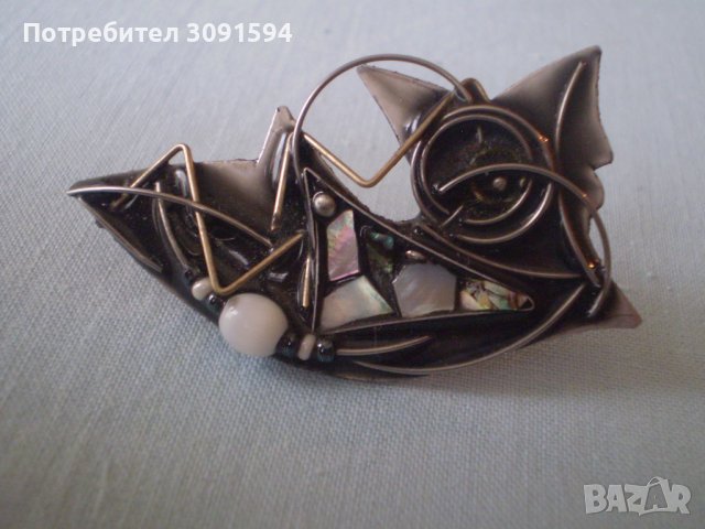 арт сребърна брошка, снимка 6 - Антикварни и старинни предмети - 40114031