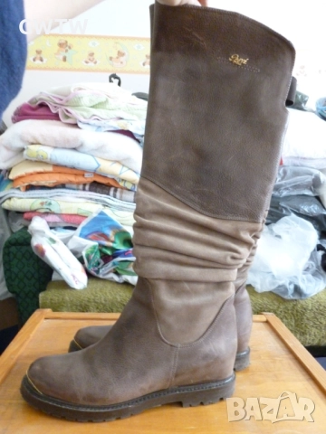 Ботуши от естествена кожа със скрита платформа, снимка 2 - Дамски ботуши - 51876397