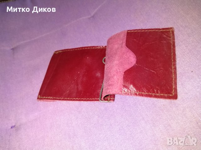 Щипка за пари естествена кожа 100х80мм нова винена, снимка 3 - Портфейли, портмонета - 40171733