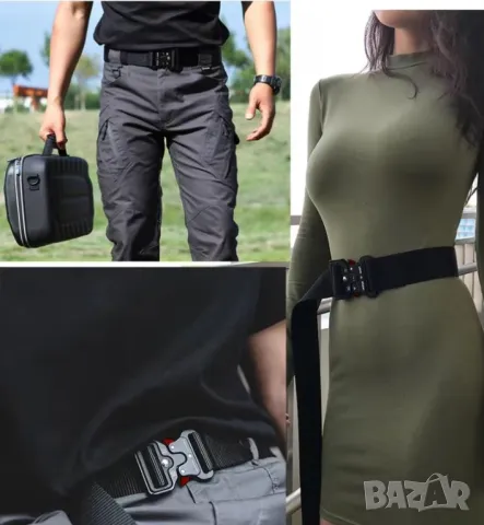 Тактически Военен Колан Без Дупки Бързо Освобождаване на Катарамата Airsoft Колан за Страничен Кобур, снимка 8 - Колани - 48848653