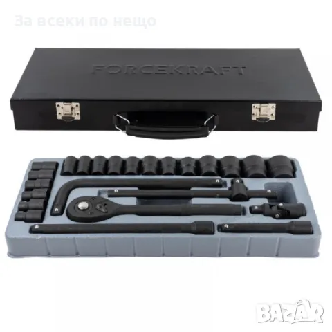 Гедоре с ударни вложки 24 части 1/2'' ForceKraft, снимка 4 - Гедорета - 50344983