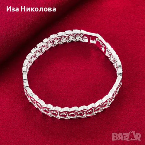 Масивна сребърна гривна, снимка 3 - Гривни - 50316408