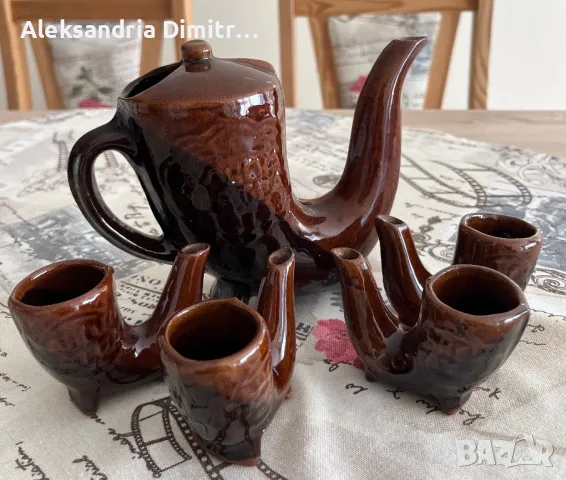 Старинен, порцеланов сервиз за ракия Хан Крум