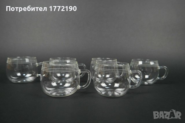 6чаши BUTOS Стъклен Сервиз "Schott & Gen" Mainz, JENA-er Glas 1937, снимка 3 - Антикварни и старинни предмети - 36897619