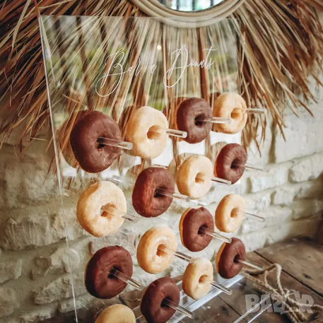  Поничка, поничка, донъти бар от прозрачно акрилно стъкло 60 x 45 см 16 позиции, снимка 5 - Декорация за дома - 49456132